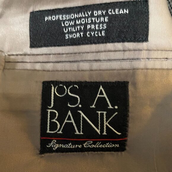 Jos. A. Bank Blazer Jacket Size 43L Signature Collection Wool Silk Gray Mitchell - Picture 4 of 13